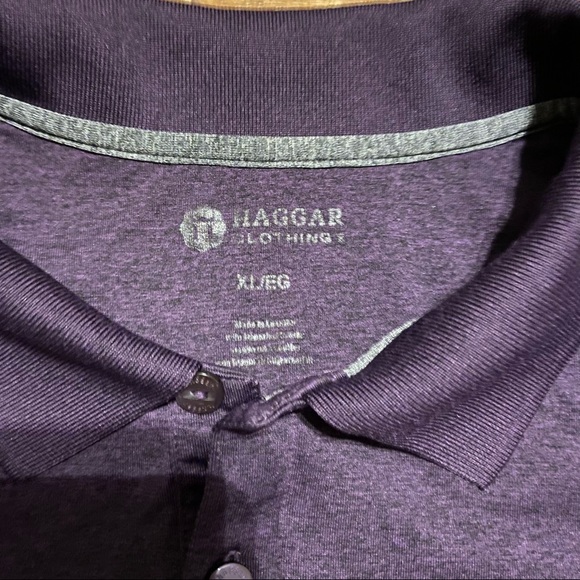 Haggar-Men’s Purple Polo Shirt - Picture 2 of 3